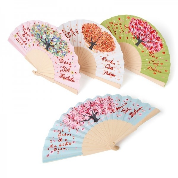 Regalo de bautizo abanico árbol de la vida