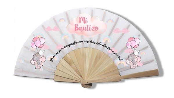 Abanico "Elefantes" para Detalle de bautizo