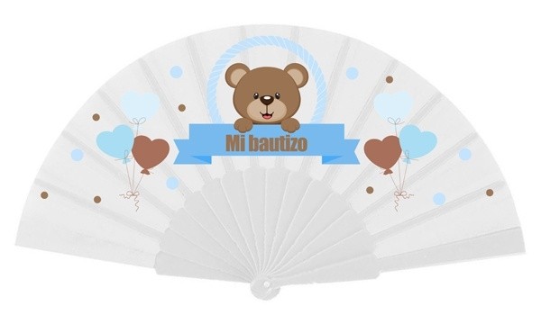 Abanico "El osito amoroso" para Detalle de bautizo