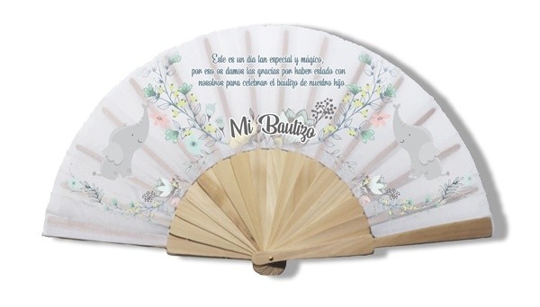 Abanico "Elefante mágico " para Detalle de bautizo