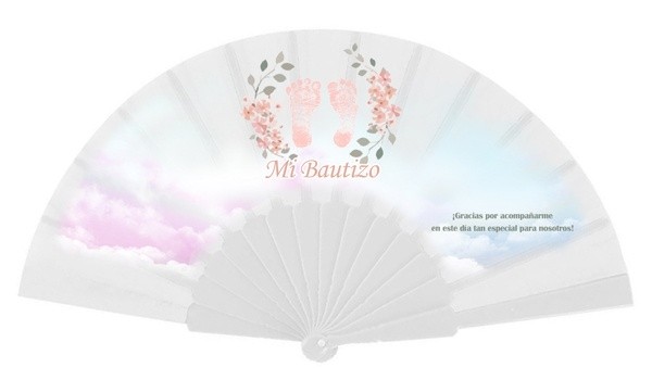 Abanico "Piececitos " para Detalle de bautizo
