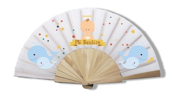 Abanico "Ballenitas" para Detalle de bautizo