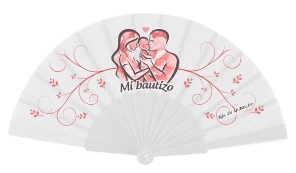 Abanico "Familia Feliz" para Detalle de bautizo