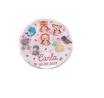 Abrebotellas personalizado en chapa Animalitos rosa para detalle bautizo 