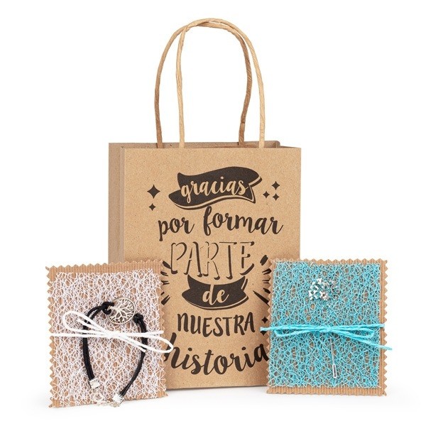 Detalle Bautizo Alfiler árbol de la vida con pulsera árbol de la vida en bolsa regalo