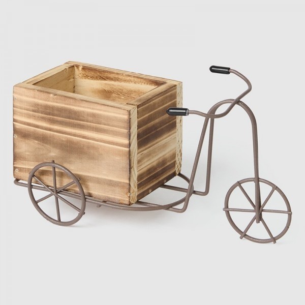 Bicicleta macetero de madera detalle bautizo