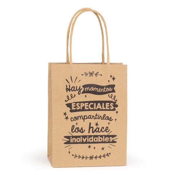Bolsa de kraft con frases pequeña