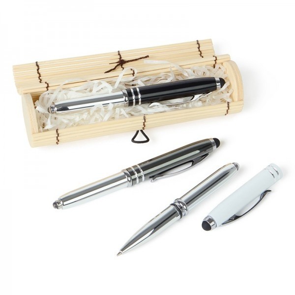 Detalle bautizo caja de bambú con boli multiusos