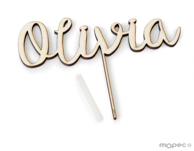 Cake topper personalizado con nombre para bautizo