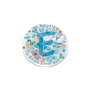 Detalle bautizo Abridor Personalizado en chapa con Inicial Azul 