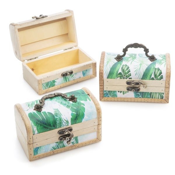 Baúl asa hojas para detalle de bautizo