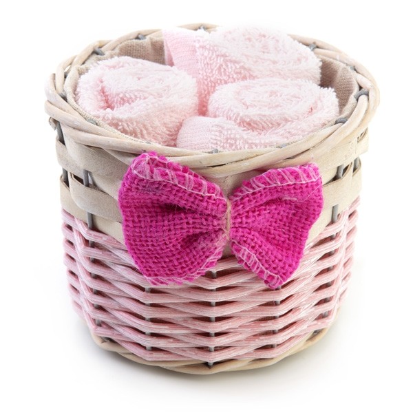 Recuerdo de bautizo Canasta con tres toallas