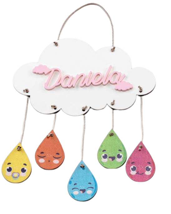 Detalle bautizo Colgante Lluvia personalizado para niña 