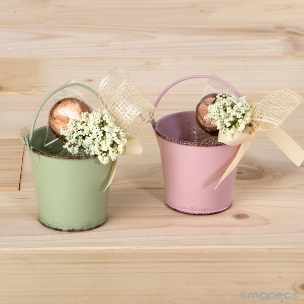 Cubo Metalico Y Bombon