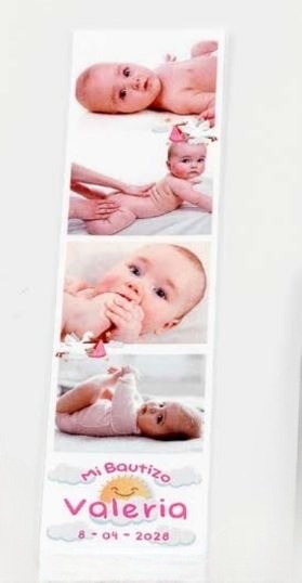 Detalle Bautizo Tira de fotomatón personalización rosa