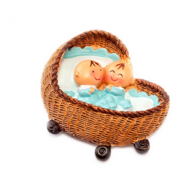 Bebes gemelos niño en carrito para Detalle Bautizo