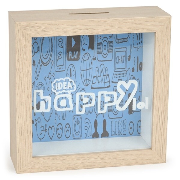 Hucha de madera “Happy” para Detalle de Bautizo