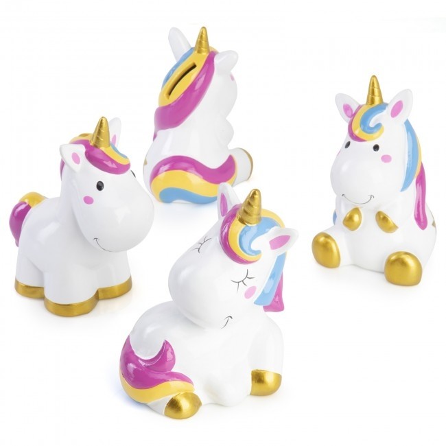 Regalo para bautizo hucha unicornio