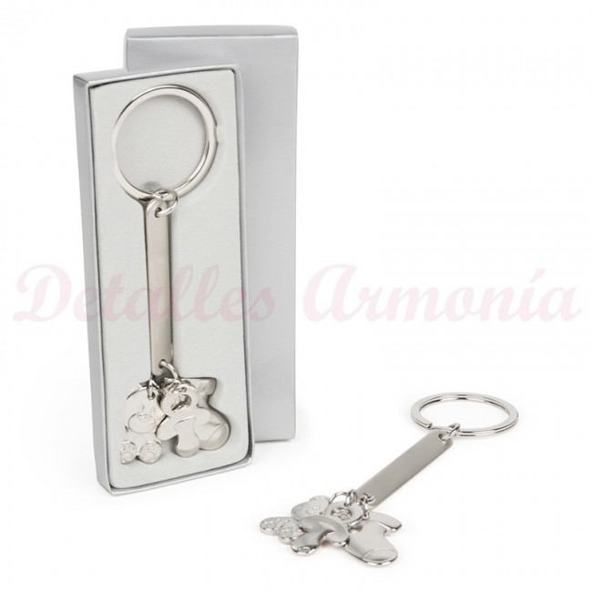 Detalle Bautizo Llavero con Charms infantiles personalizable