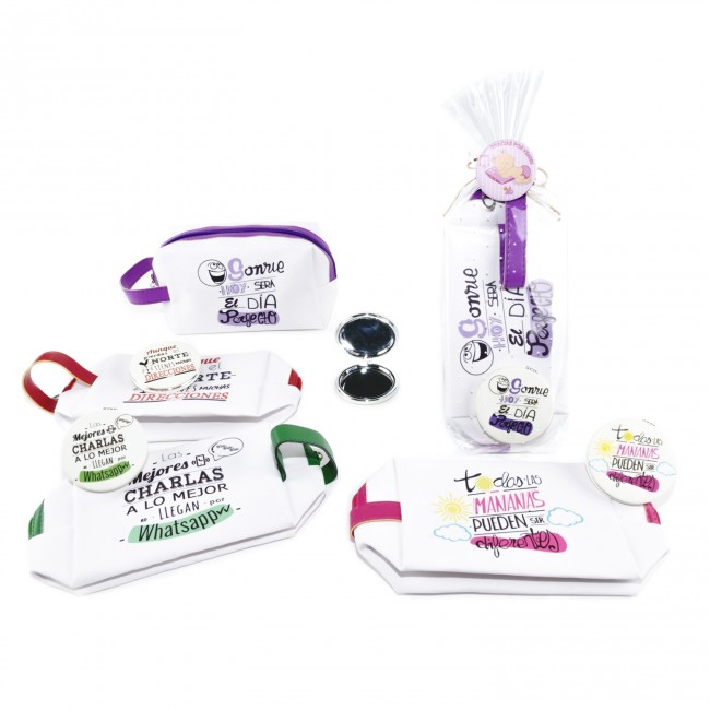 Detalle bautizo niña neceser frases con espejo