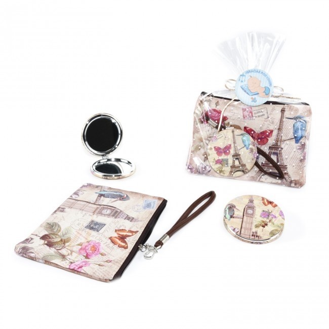 Detalle bautizo niño portatodo vintage con espejo