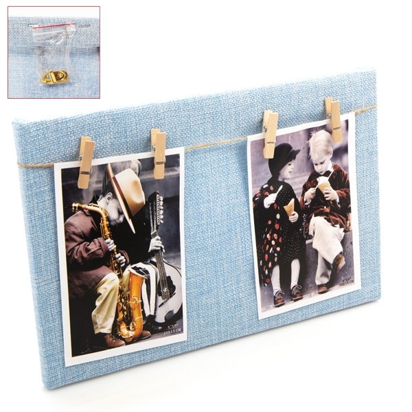 Portafoto madera cuadro azul para detalle bautizo