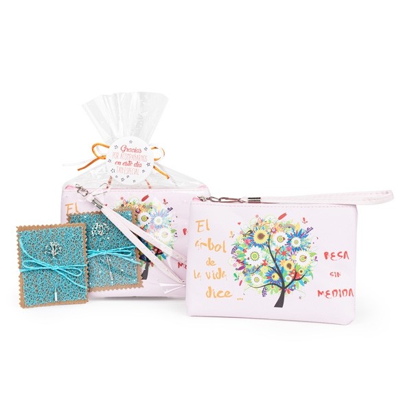 Portatodo árbol de la vida con alfiler árbol para detalle bautizo mujer con envoltorio