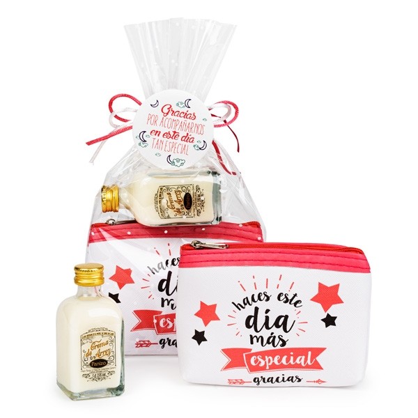 Monedero frases con botellita licor para detalle bautizo mujer