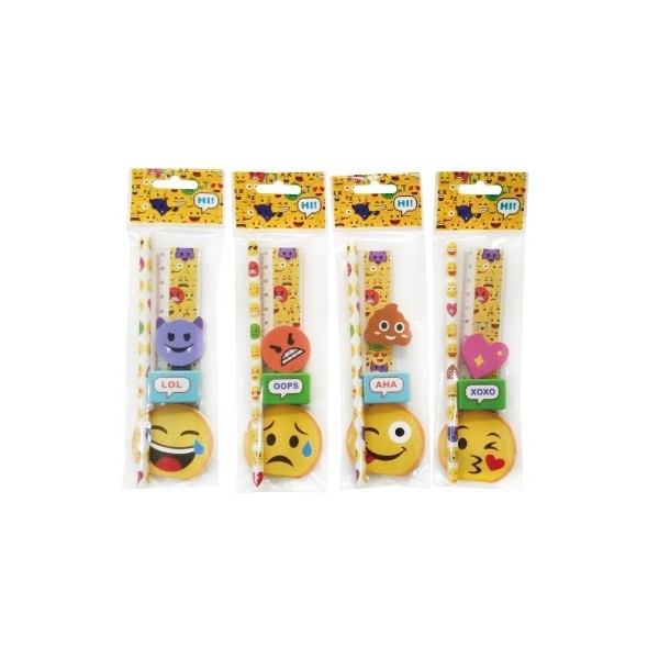Niños Set De 5 Piezas De Papelería Con Emoticonos