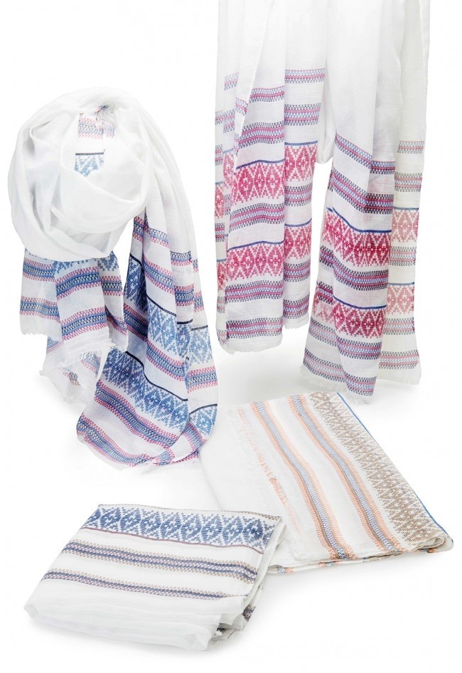 Detalle bautizo pashmina cenefa blanco