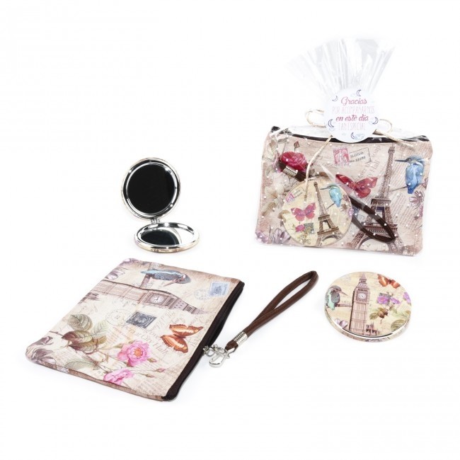 Detalle bautizo portatodo vintage con espejo