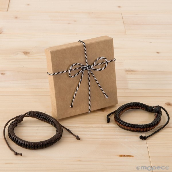 Pulsera Trenzada Bicolor En Caja