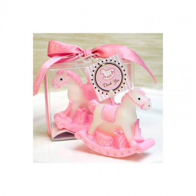 Detalle Bautizo Vela caballito rosa