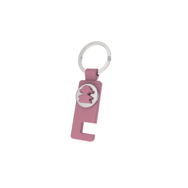 Llavero moneda carrito rosa para Detalle de Bautizo