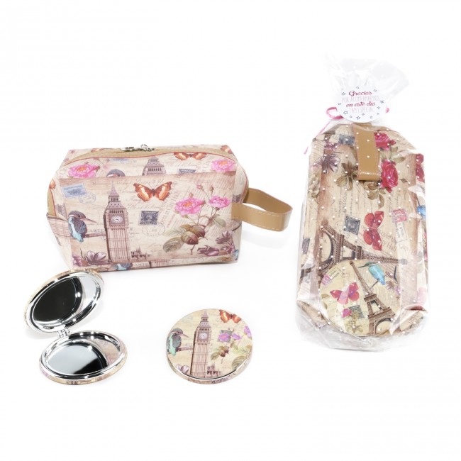 Detalle bautizo neceser vintage con espejo