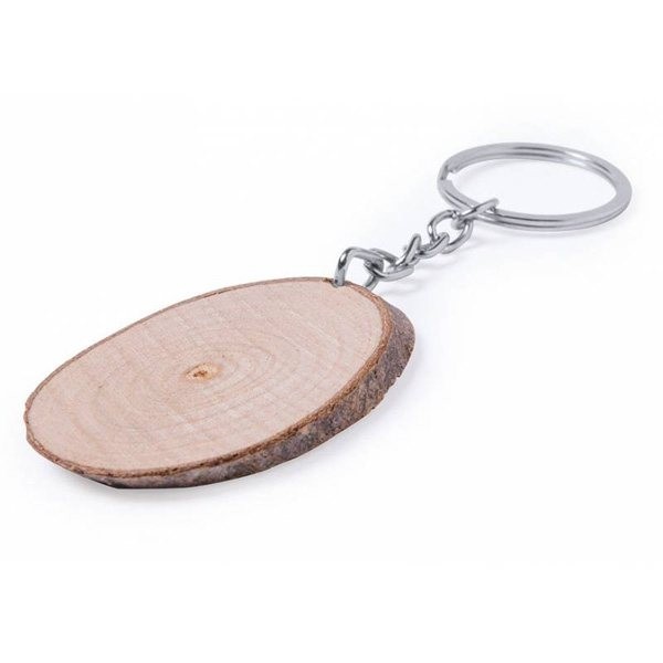 Llavero madera ovalado para detalle bautizo hombre