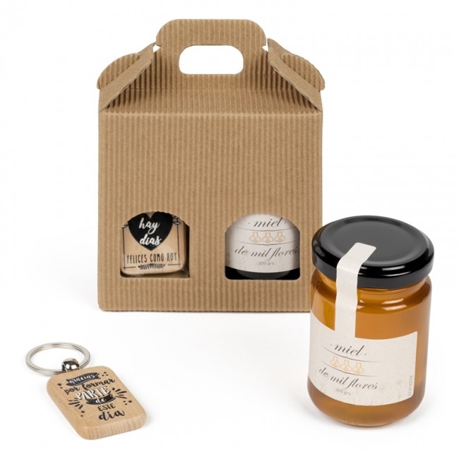 Detalle Bautizo Estuche miel y llavero