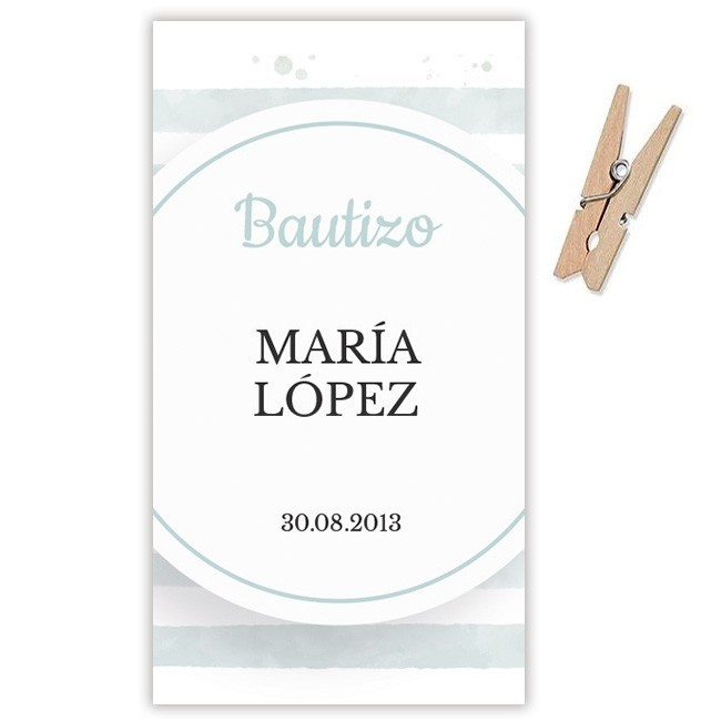 Etiqueta Bautizo Aguamarina (Lote 30 uds.)