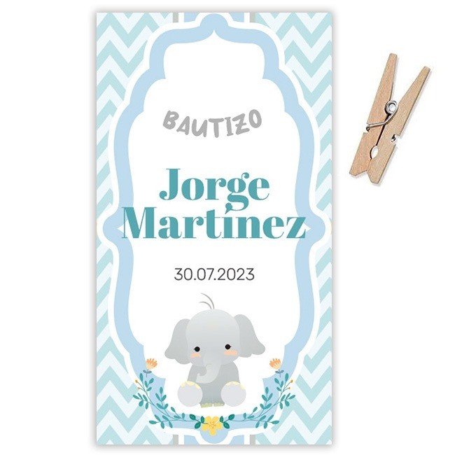 Etiqueta Bautizo Babar (Lote 30 uds.)