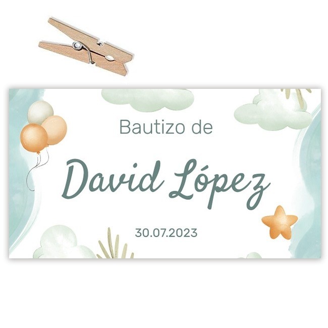 Etiqueta Bautizo Cielito lindo (Lote 30 uds.)