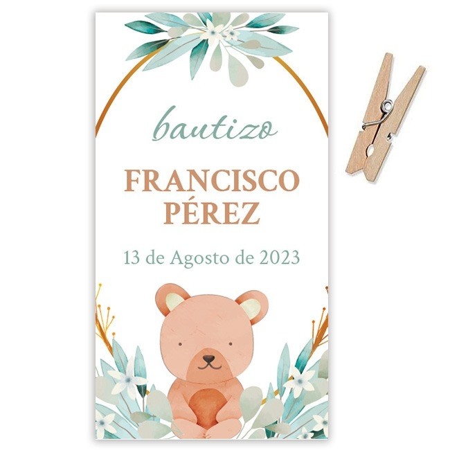 Etiqueta Bautizo Osito (Lote 30 uds.)