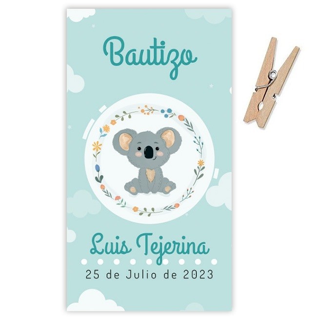 Etiqueta Bautizo Pequeño Koala (Lote 30 uds.)