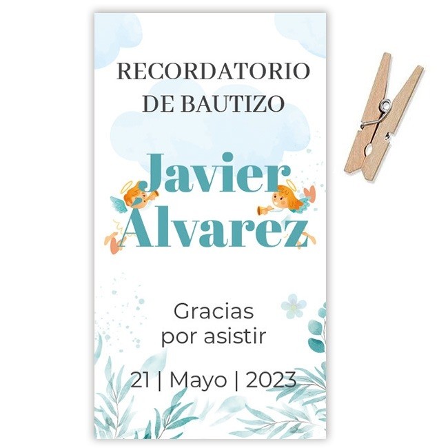 Etiqueta Bautizo Trompetines (Lote 30 uds.)