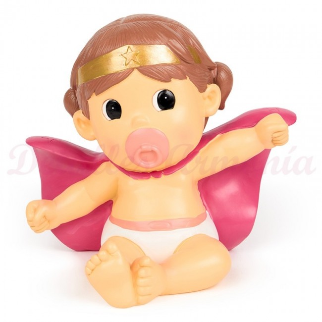 Figura niña con capa para tarta de bautizo 