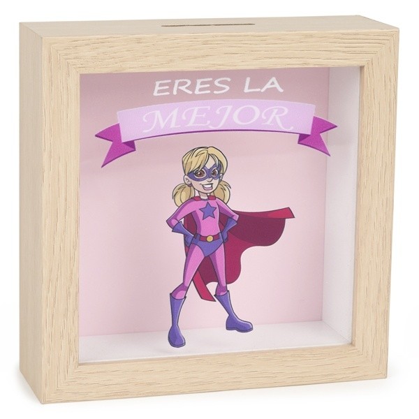 Hucha de madera “Eres la mejor” para Detalle de Bautizo Niña
