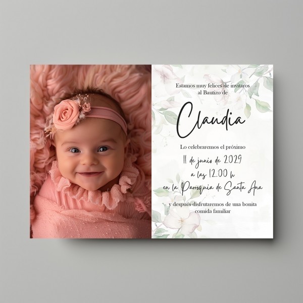 Invitación de Bautizo personalizada de bebé Modelo chupete
