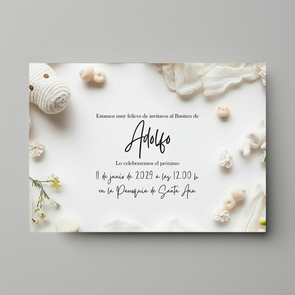 Invitación de Bautizo Modelo New Born