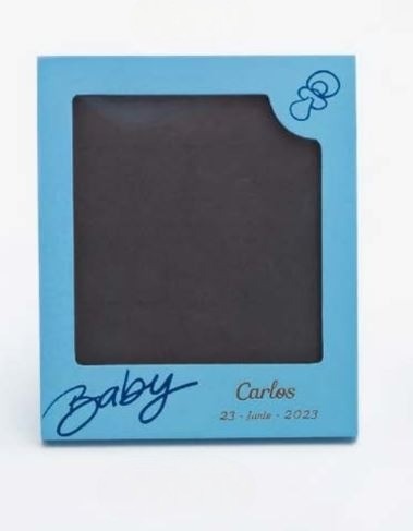Marco fotos baby azul para detalle de bautizo