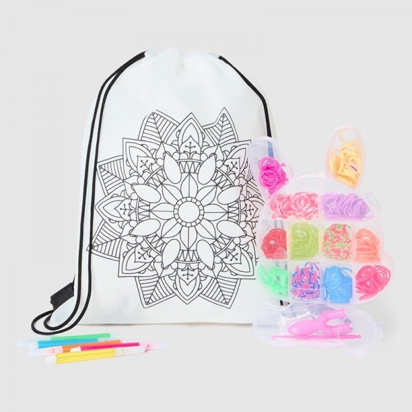 Regalo mochila mándala con kit pulseras de goma