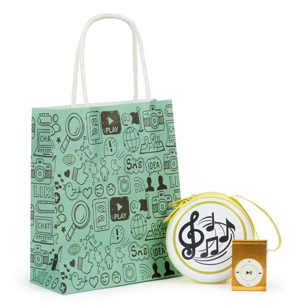 Detalle Bautizo monedero MP3 con bolsa